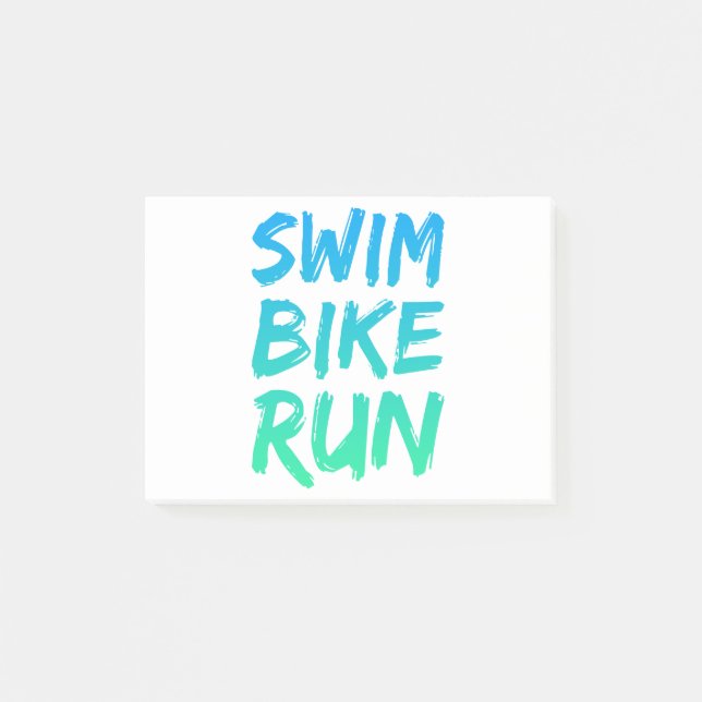 Notas Post-it® Swim Bike Run gran diseño (Anverso)