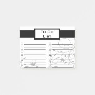 Notas Post-it® Swirly blanco negro clásico para mujer para hacer