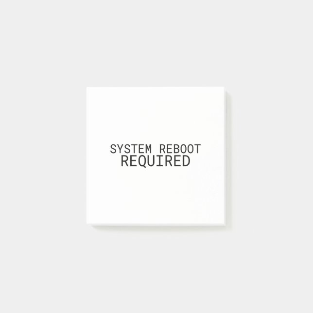 Notas Post-it® System Reboot Required Minimalist  (Anverso)