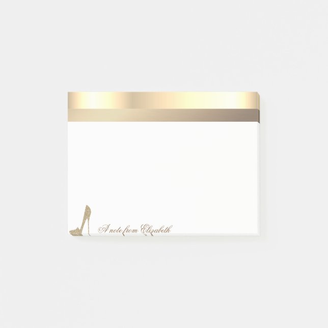 Notas Post-it® Talones altos Purpurinas de oro modernos - Persona (Anverso)