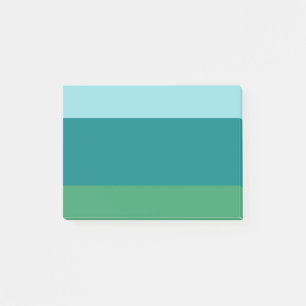 Notas Post-it® Tanager Turquesa, Azul Verde y Verde Kelly Horiz