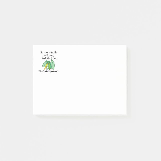 Notas Post-it® Tantos trolls que arden - dragón gruñón  (Anverso)