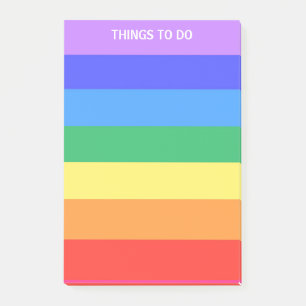 Notas Post-it® Tareas con Franjas de Colores de Arcoíris