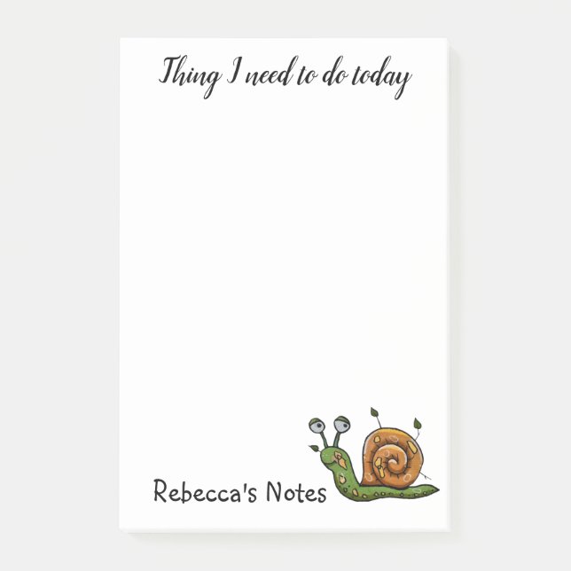 Notas Post-it® Tareas personalizadas de caracol (Anverso)
