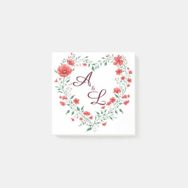 Notas Post-it® Tarjeta de amor de amapola (Anverso)