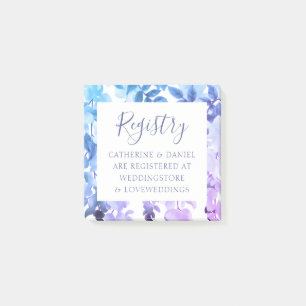 Notas Post-it® Tarjeta de registro de Bodas florales de acuarela