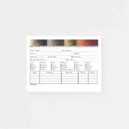 Notas Post-it® Tarjeta de registro de cliente de color del pelo d