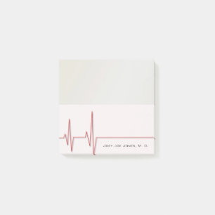Notas Post-it® Tarjeta de visita del médico cardiólogo
