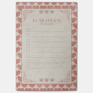 Notas Post-it® Tarjeta del día de San Valentín roja y poner crema