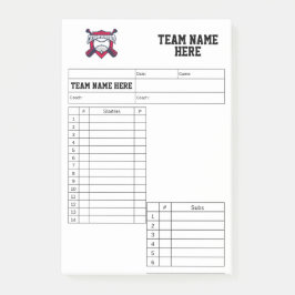 Notas Post-it® Tarjetas de alineación de béisbol