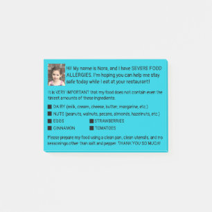 Notas Post-it® Tarjetas de la alergia