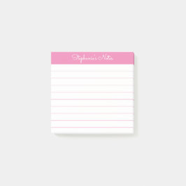 Notas Post-it® Tarjetas personales rosadas simplemente modernas c
