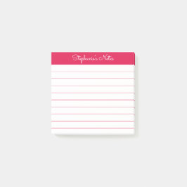 Notas Post-it® Tarjetas Personalizadas de Línea Rojo Cereza Simpl