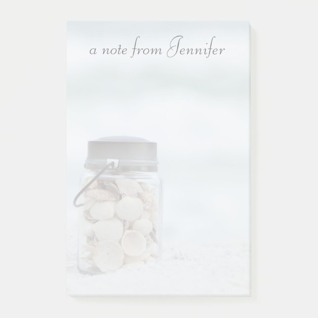 Notas Post-it® Tarro de Seashells en la playa el | la Florida (Anverso)
