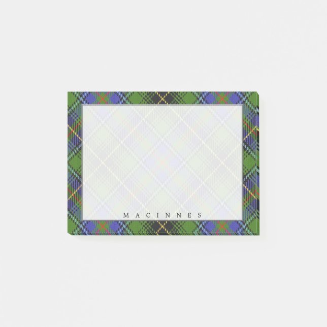 Notas Post-it® Tartan del Clan Escocés MacInnes Regency (Anverso)