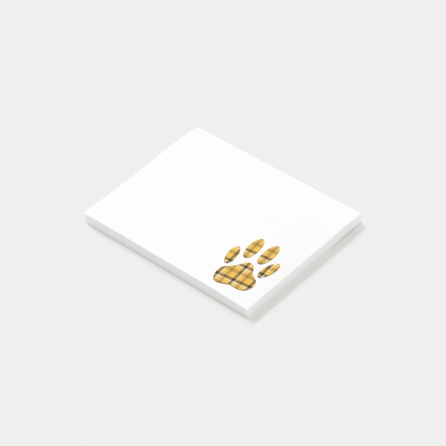 Notas Post-it® Tartan Dog Paw Print (En perspectiva)