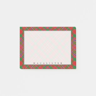 Notas Post-it® Tartán escocés real de MacAlister del clan