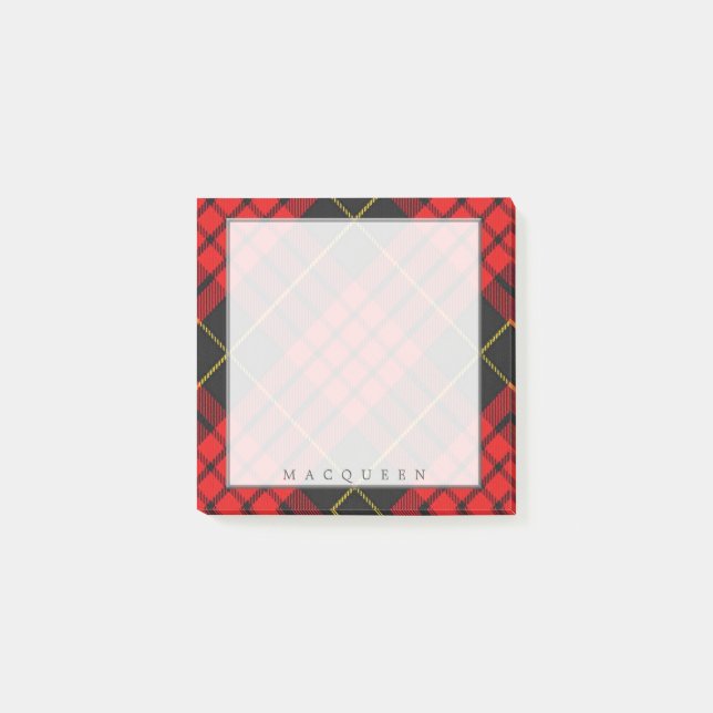 Notas Post-it® Tartán escocés real de MacQueen del clan (Anverso)