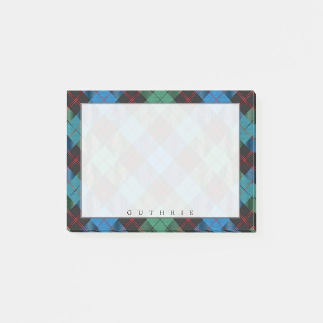 Notas Post-it® Tartan regio escocés del clan Guthrie (Anverso)