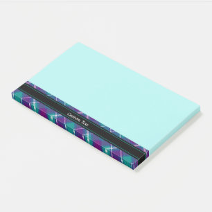 Notas Post-it® Tartán verde, púrpura y azul del mar