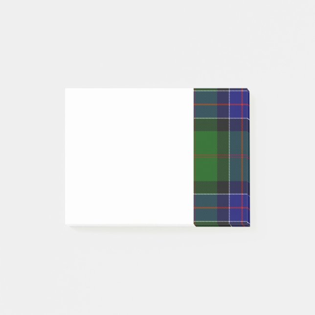 Notas Post-it® Tartán verde y azul de Sinclair del clan (Anverso)