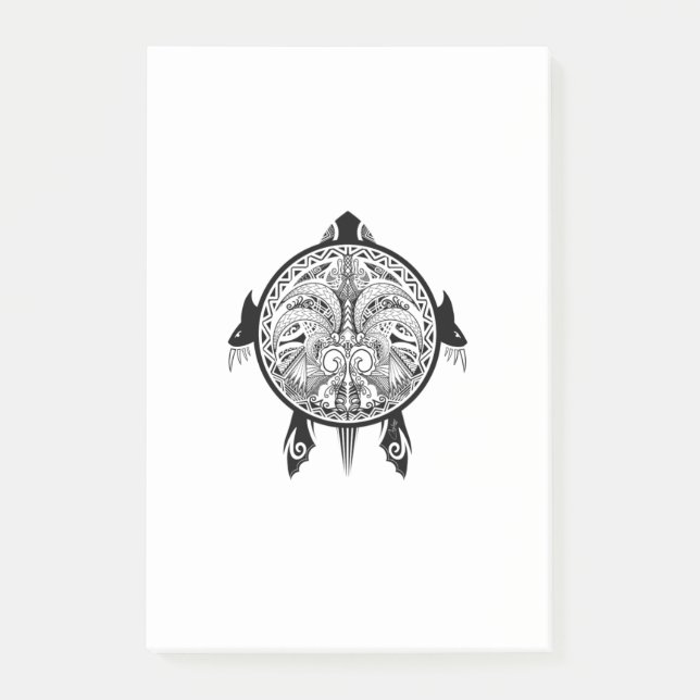 Notas Post-it® Tatuaje del Escudo de tortugas tribales (Anverso)