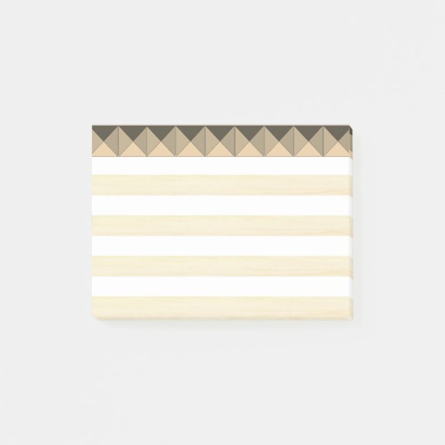 Notas Post-it® Taupe beige y rayas blancas (Anverso)
