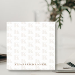 Notas Post-it® Taupe Blanco Mínimo Negrita Monograma Letra inicia