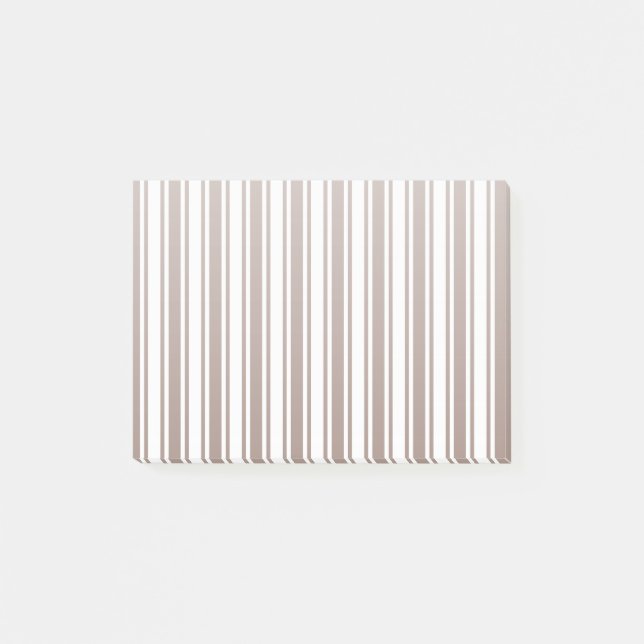 Notas Post-it® Taupe rayas de caramelos marrones y blancos (Anverso)