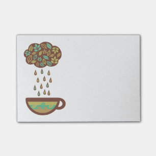Notas Post-it® Taza de té retra de la nube de las hojas de té que