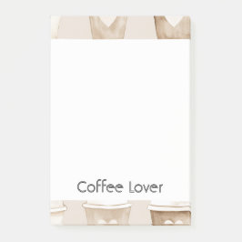 Notas Post-it® Tazas de Corazón de Café con Crema