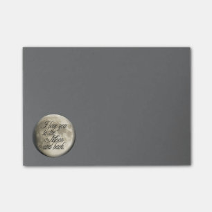 Notas Post-it® Te amo al lunar realista de la luna y de la parte