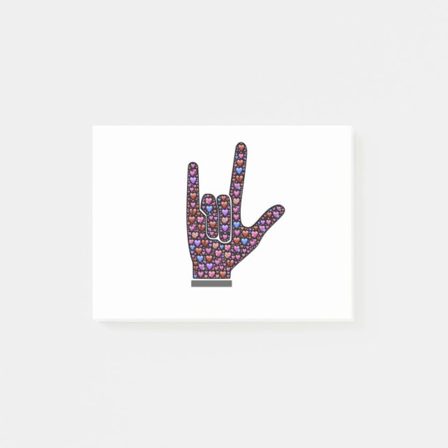 Notas Post-it® Te amo ASL (Anverso)