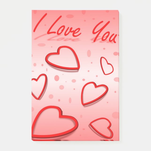 NOTAS POST-IT® "TE AMO" CORAZONES (Anverso)