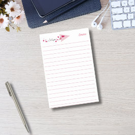 Notas Post-it® Te Amo El Avión De Papel, Rosa, Simple Personaliza