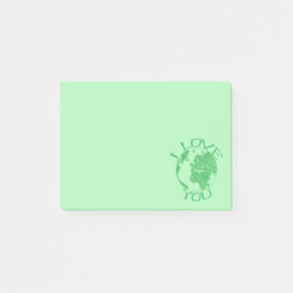 Notas Post-it® Te amo la Tierra, Sketch, Green