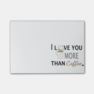 Notas Post-it® Te amo más que el café