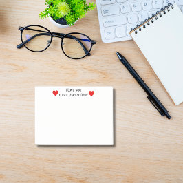 Notas Post-it® Te amo más que el café,Personalizado Divertido