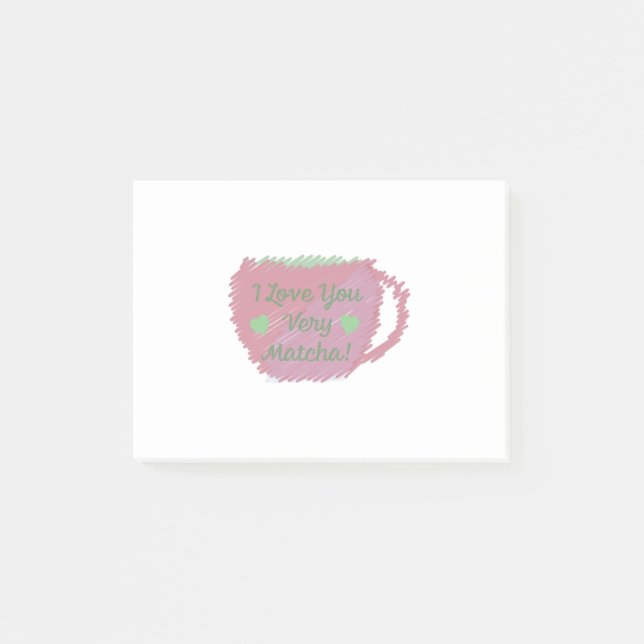 Notas Post-it® Te Amo Mucho Matcha (Anverso)