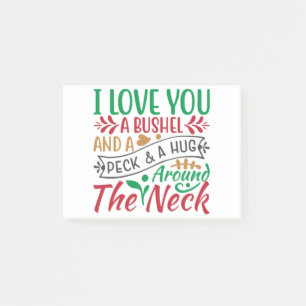 Notas Post-it® Te amo un Bushel y un Peck y un abrazo alrededor d