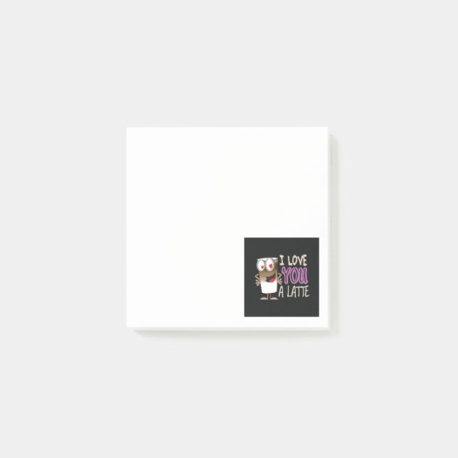 Notas Post-it® Te amo un latte (Anverso)