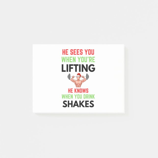 Notas Post-it® Te ve cuando estás levantando el jingle de Santa C (Anverso)