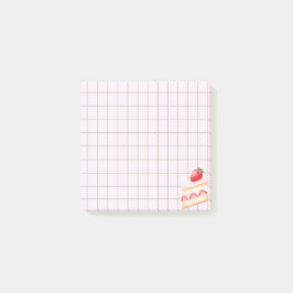 Notas Post-it® Tea Time Strawberry Cake – Personalized Grid Stick