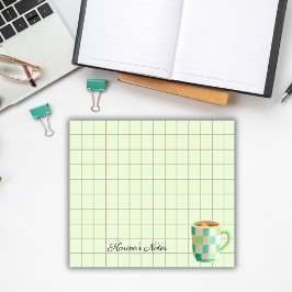 Notas Post-it® Tea Time Tea Cup – Personalized Grid Sticky Notes