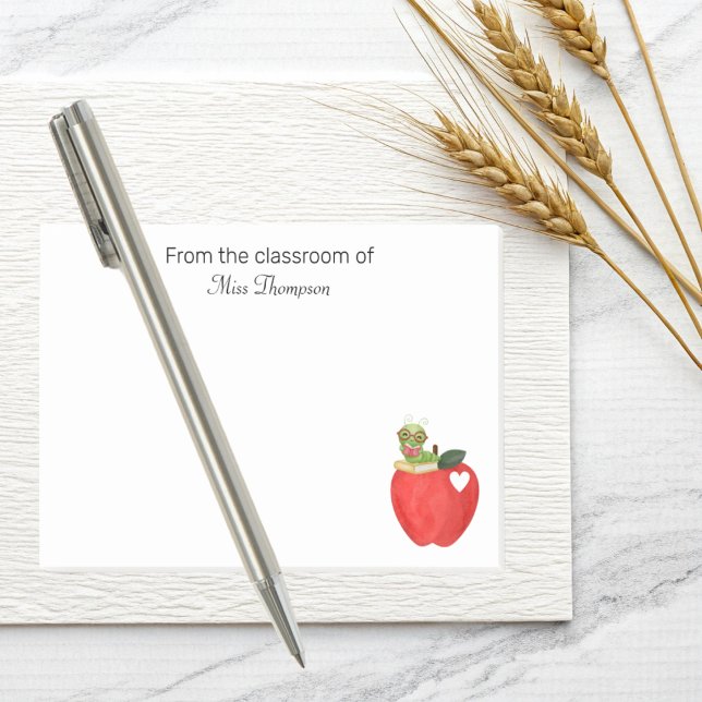 Notas Post-it® Teacher Appreciation Classroom Red Apple Custom (Subido por el creador)