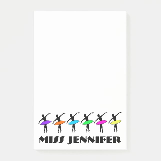 Notas Post-it® Teacher de baile de ballet personalizado Ballerina (Anverso)