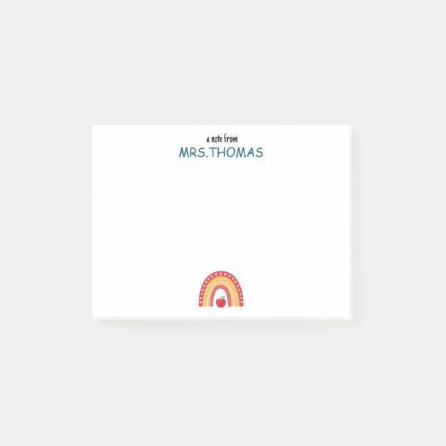 Notas Post-it® Teacher Notes – Personalized Rainbow Desig (Anverso)