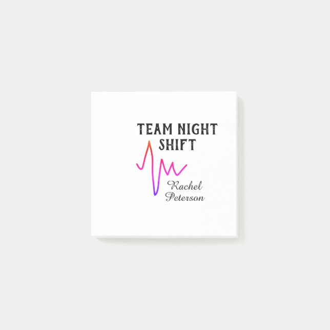 Notas Post-it® Team night shift nurse doctor medical name heart l (Anverso)