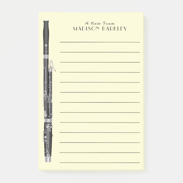 Notas Post-it® Teatro de música de Bassoon Woodwind (Anverso)
