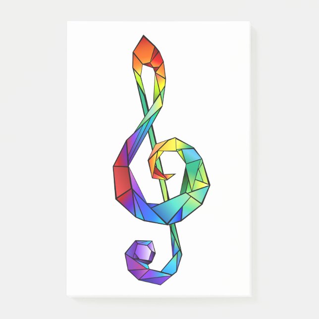 Notas Post-it® Tecla musical arcoiris tremendo clef (Anverso)